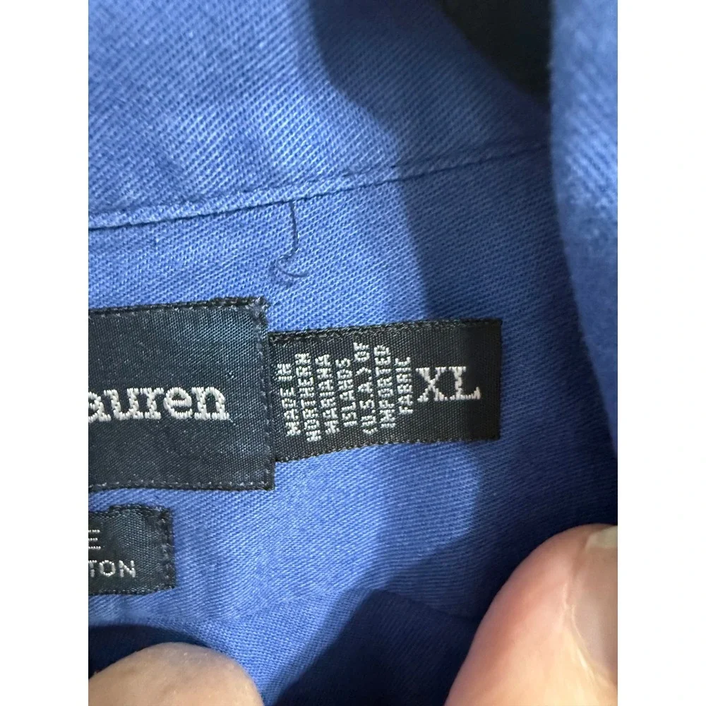 Ralph Lauren Blake Shirt Mens XL Blue Short Sleeve Cotton Button Down Pony Logo